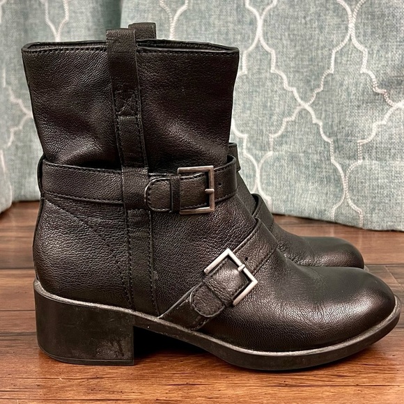 Cole Haan Alix Black Moto Leather Boots - Size 5 - Picture 2 of 10
